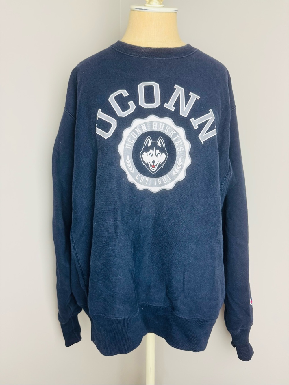 Reverse Weave Champions UConn Huskies Navy Crewneck Sweatshirt